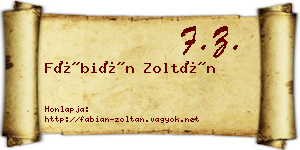 Fábián Zoltán névjegykártya