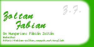 zoltan fabian business card